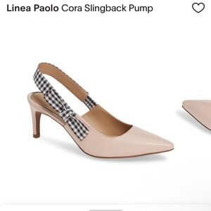 SOLD❌
 Paolo Cora Slingback Pump pink nude plaid gingham black white beige